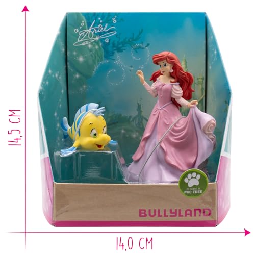 Bullyland, Set Personaggi Ariel E Flounder, Principesse Disney, Dipinto A Mano - 2