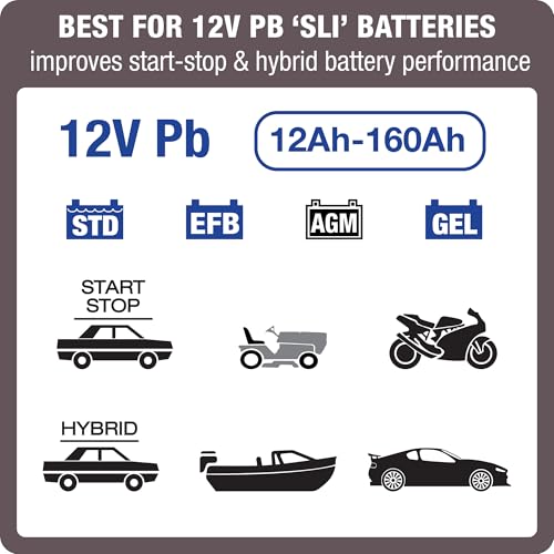 OptiMate 5 Start/Stop 12V 4A Car Battery Charger & Maintainer for AGM EFB GEL & STD Batteries, Car Van Camper & Leisure, Start/Stop Ready, 4V Recovery - Image 2