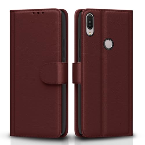 Image of Pikkme Asus Max Pro M1 Flip Cover Card Holder Wallet Stand Shock Proof Magnetic Closure 360 Degree Complete Protection Flip Case for ASUS Zenfone Max Pro M1 Brown