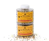 Borsari Cracked Black Pepper Seasoning Blend - Gourmet, All Purpose Seasoned Salt with Coarse Ground
