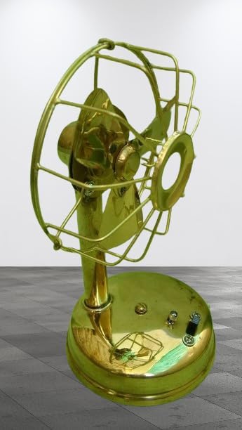 Vintage Excellent Mini Small Brass Fan (Brass Blade), Battery A+ Collectible For Mother's Day Gift