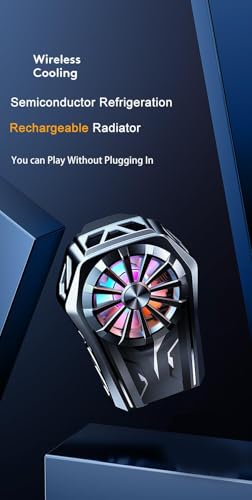Image of BKN L-08 Mobile Phone Cooling Fan Radiator Rechargeable with 2000mAh Battery, RGB Light, Gaming Fan for Universal All Smartphone Cooler with 4-6.7 inch Screens | Gaming Live Streaming etc.