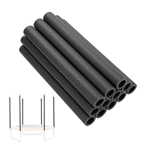 Mednkoku Tubo de Espuma para la Cama de Salto, Tubos de Espuma 12 Piezas de Cama de Salto Suave Cubren 15.75 Pulgadas de Largo Mangas Protectoras Tubos de Espuma Negros
