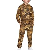 Renewold Fashion Camo Hunting 2 Piece Set Sweatsuits Kids Clothing Outfits Long Sleeve Hoodie Sweatshirts and Sweatpants Boys Tracksuits Activewear for School Sport Casual Holiday Size 8-9 Years