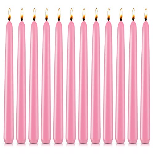 10 inch Pink Taper Candles for Christmas Advent, Set of