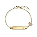 Children Earrings by Lovearing 14k Gold Plated Brass Baby ID Cubic Zirconia Heart Rolo Link Chain Girls 6" Adjustable Tag Bracelet