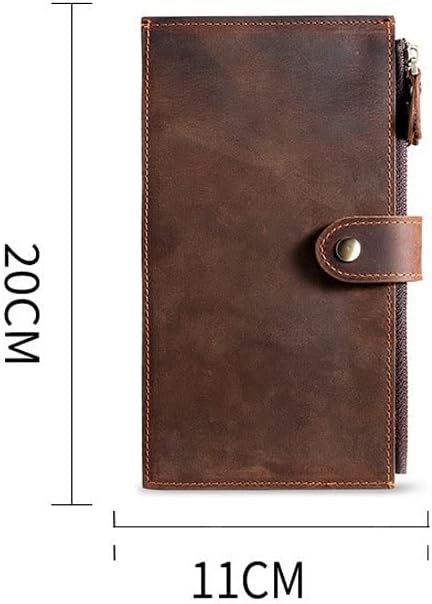 Miniatura 9 de LUYILA Bolso de mano grande de cuero largo para hombre, tarjetero para chequera, organizador múltiple con cremallera