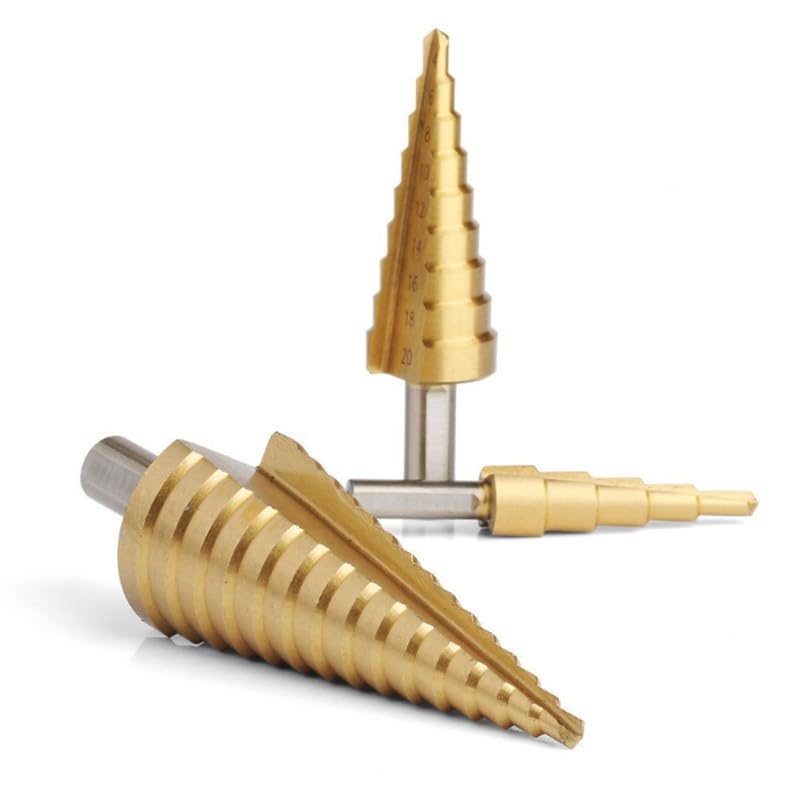 Juego de brocas escalonadas, 3 piezas, acero HSS, cortador de agujeros cónicos, tamaño múltiple, 4-12 mm, 4-20 mm, 4-32 mm, herramienta de biselado para acero, latón, madera, plástico, pistola