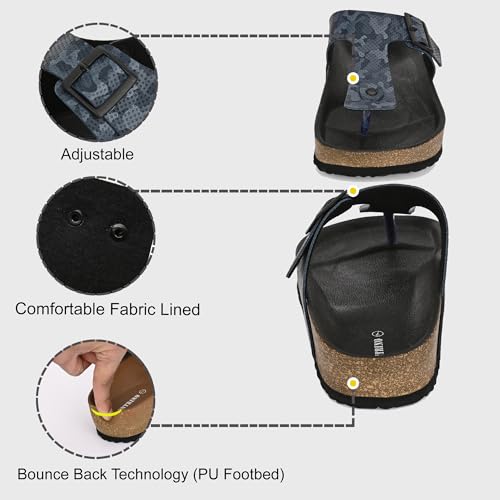 Image of Centrino Men's Berkin-Style Slip-On Sandals | Open Toe Design | Soft PU Footbed | Lightweight & Comfortable | Arch Support | On-Grip Sole | Casual Outdoor Wear (9214)