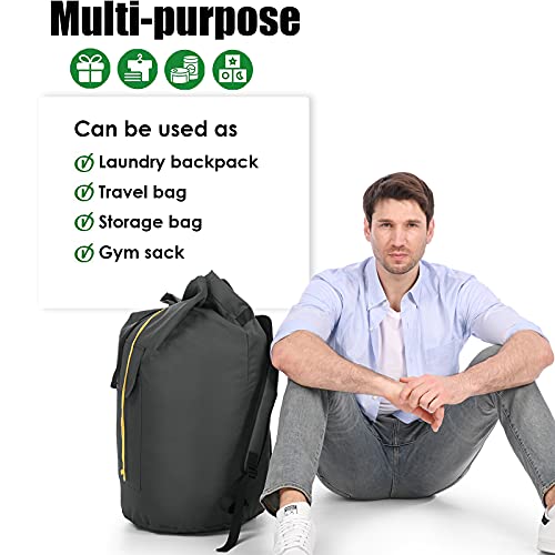Laundry Backpack Bag, 115L Extra Large Laundry Bag With Straps, Heavy Duty Laundry Bag Backpack, Portable Backpack Laundry Bag For College Dorm, Apartment, Laundromat, College Laundry Bag For Students #TOP6