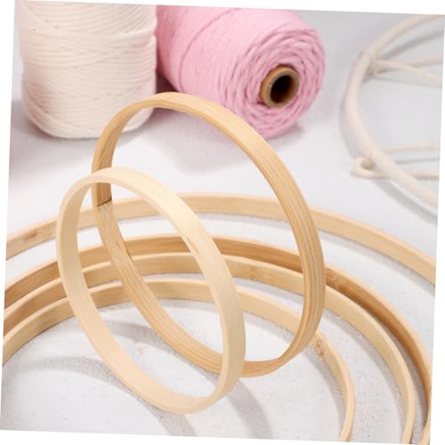 Aros de bambú circulares para macramé y manualidades con madera 6
