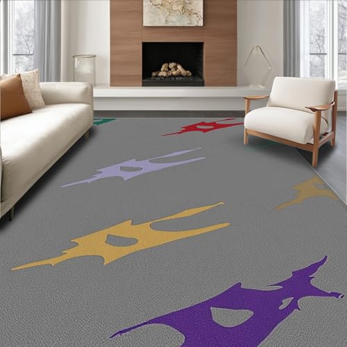 ODIKA Flatwoven High Traffic Area Rug 2x3, Luxurious Jewel Tone Splash Elegant Radiant, Non Slip, Stain Resistant, Washable Area Rugs for Living Room, Bedroom (Gray, 2x3)