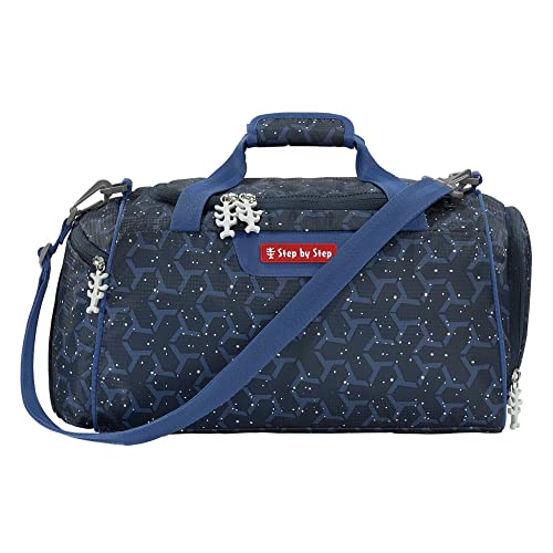 Step by Step Sporttasche Star Astronaut Cosmo, blau-grau, mit Nasswäschefach, Abnehmbarer Tragegurt, Verstellbarer Schultergurt, für die 1. bis 4. Klasse, 13L