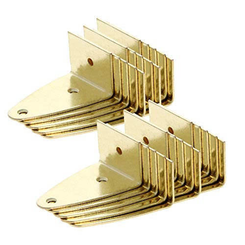 Image of MroMax Picture Photo Frame Metal Brace Bracket Hanger Gold Tone 35 x 29 x 54mm /1.38 x 1.14 x 2.13-inch Medium 30pcs