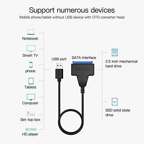 Cable adaptador USB 3.0 a SATA 2.5" HDD 2 piezas miniatura 4