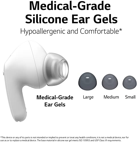 Image of LG Tone Free FP9, Active Noise Cancellation, UV Nano, Plug n Wireless, Meridian Sound, 24 Hrs Battery, Find My Earbuds, Fast Charging, 3D Sound, whishper Mode, TONEFree App (White)