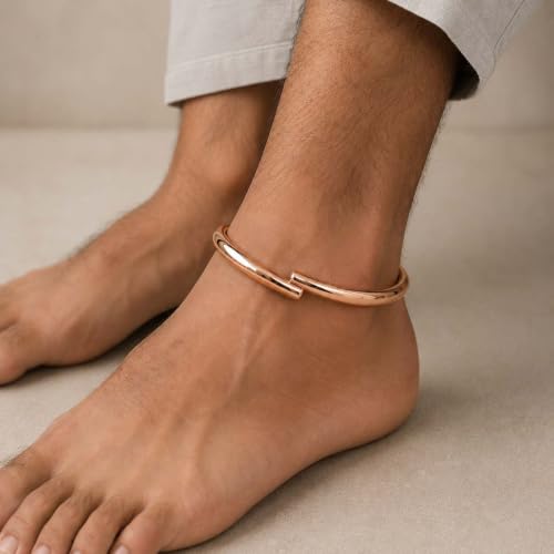 Image of SHINDE EXPORTS adjustable pure copper leg anklet bracelet kada for men and women indian jewelry