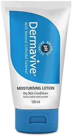 Dermavive Moisturising Lotion, Hydrating Body Lotion, pH Balanced Nourishing Moisturizer, Non-Greasy Moisturizing Lotion with Natural Colloidal Oatmeal for Dry Skin, 120ml (4.05 fl oz)