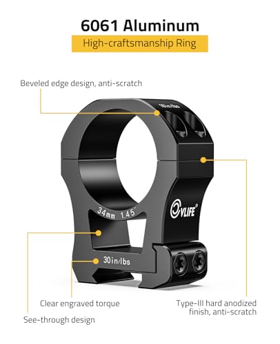 Image of CVLIFE Precision Scope Rings Mount - Compatible with Picatinny Rails and More - 2 Pieces