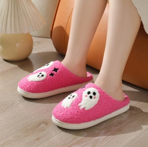 Coquette Halloween Christmas House Slippers for Women Fluffy Comfort Wear Shoes Wide Closed Toe Lightweight Warm Memory Foam Fuzzy Backless House Slipper Home Indoor Cute Matching Gift for Couple3