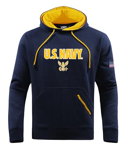 Malham USA Officially Licensed U.S. Navy Hoodie (US Alpha XX-Large Regular Regular Navy)