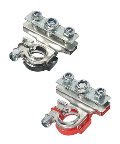 Xibao 2PCS Bornes Bateria Coche 12v,Conectores de Terminal de Battery de 3 Vías,Conector Bateria Positivos y Negativos 6V 12V,Compatible con la Mayoría de Baterías de Coches,Barcos y Furgonetas
