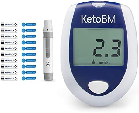 KetoBM Blood Ketone Meter Kit for Keto Diet Testing - Complete Test Kit with Monitor, Strips, Lancing Device & Lancets