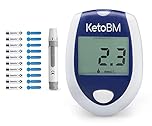 KetoBM Blood Ketone Meter Kit for Keto Diet Testing - Complete Test Kit with Monitor, Strips, Lancing Device & Lancets