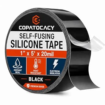 Rescue Tape,1" x33' Self-Fusing Silicone Tape, Kitchen Sink Hose Leak & Radiator Hose Emergency Repairs for Antenna Cable Insulating Wrap and Fitness Equipment Tool Handle Grasp,Black