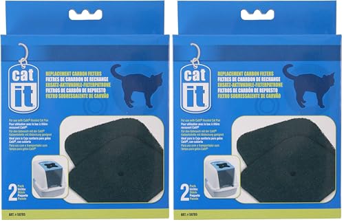 Catit Aktivkohlefilter für die Catit Katzentoiletten mit Abdeckung, 4er Pack