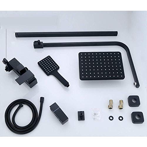 Ensemble de douche mural noir mat pour une salle de bain style spa