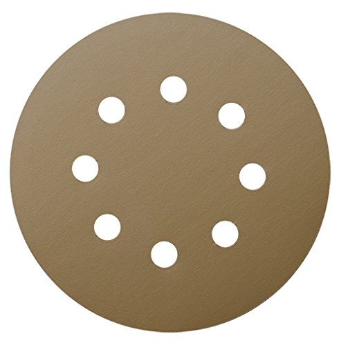 Tigershark 5 Inch Sanding Discs 8 Hole Grit 400 5pcs Pack Special Anti Clog Coating Paper Gold Line Hook and Loop Dustless Random Orbital Sander Paper Very Fine