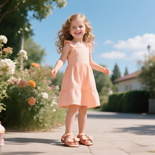 Image of Girls Dress Sandals Comfy Hook and Loop Summer Shoes for Toddlers