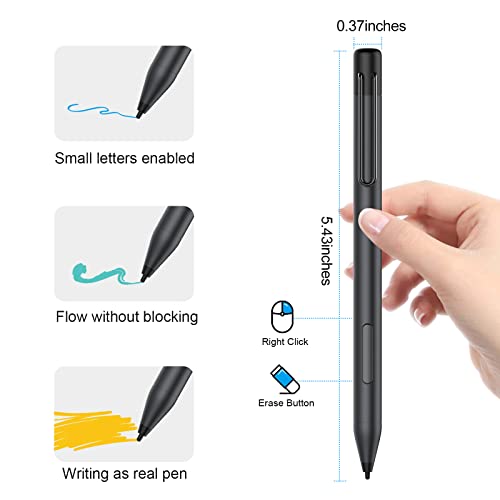 Stylus Pen For Microsoft Surface Pro 9/8/7, Compatible With Surface Pro X/9/8/7/6/5/4/3, Surface Go 3/2, Surface Laptop 5/4/3/2, Surface Book 3/2, Palm Rejection 1024 Pressure (Black) #TOP4