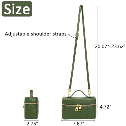 Image of Trendy Shoulder Bags for Women Mini L19 Square Box Satchel Bag Cute PU Leather Crossbody Purse with Adjustable Strap