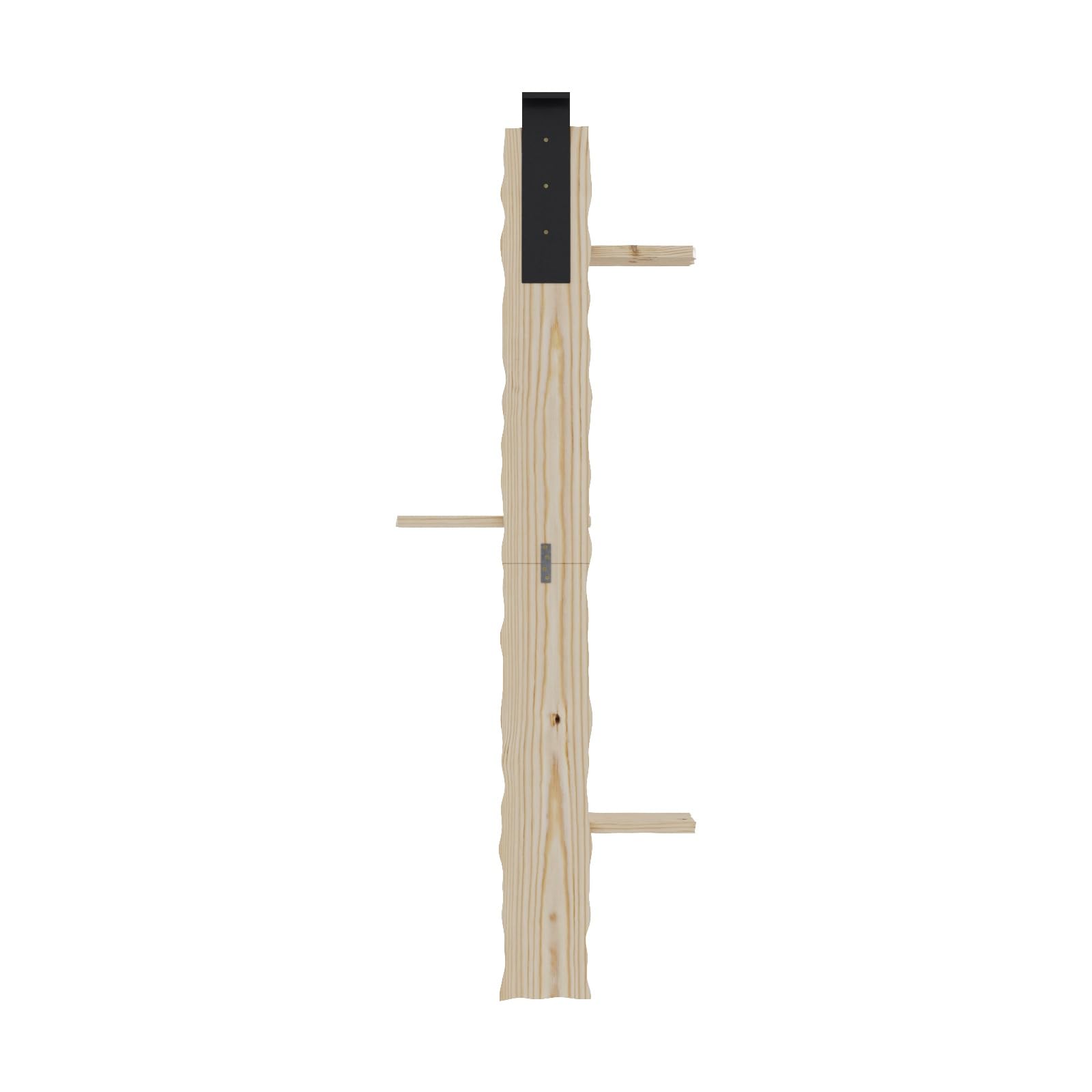 QLS Escalera para Gatos 180 cm, 3 peldaños, Pino sin Tratar | Estructura de 2 piezas con kit completo y 2 soportes para montar dentro o fuera de la puerta