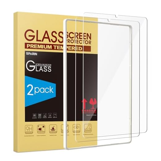 SPARIN 2-pack skärmskydd i härdat glas kompatibelt med Samsung Galaxy Tab S6 Lite 2020, med installationsram, S Pen kompatibel, reptålig