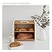 HOMEFULLY Bamboo Double Layer Bread Box for Kitchen Countertop, Roll Top Bread Box Wood, Extra Large for Kitchen Storage, Modern Bread Bin Wooden (White)