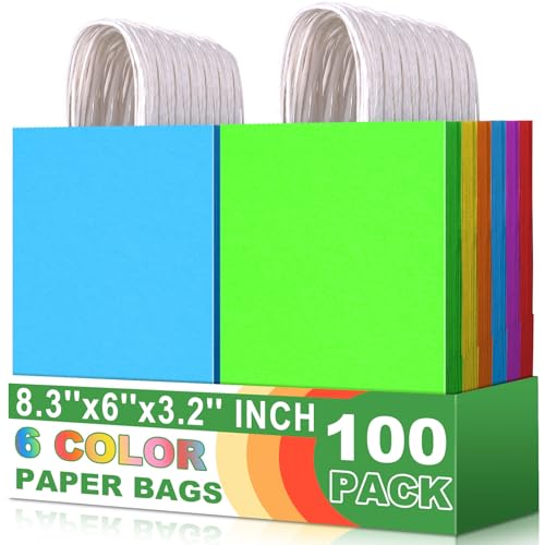 Sminder WU HAN SI MAN DA KE JI YOU XIAN GONG SI Colorful Paper Bags With Handle Kraft Gift Bags 100 Pack cover