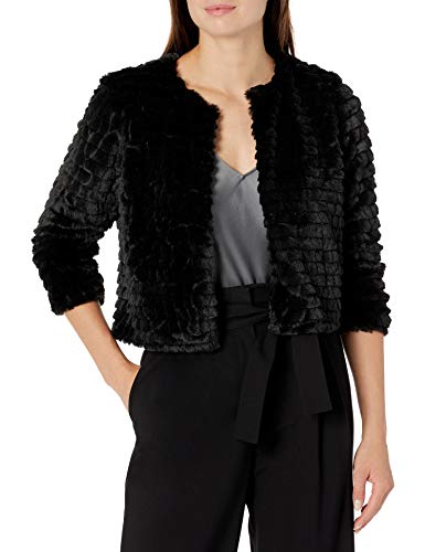 Calvin Klein Women's Faux-Fur Shrug, Black 16, Small