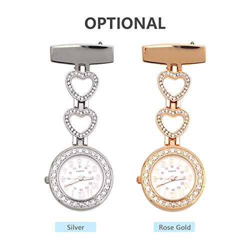 HUIOP Relógio de distintivo de lapela para enfermeira, Relógio com alfinete de lapela para enfermeir