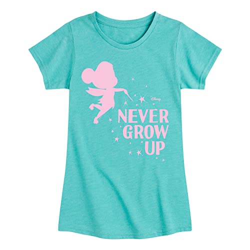 Disney - Tinker Bell - Never Grow Up - Toddler and Youth Girls Short Sleeve Graphic T-Shirt