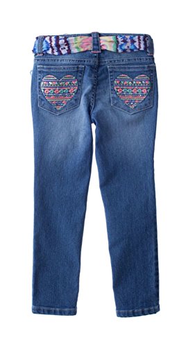 Squeeze Toddler & Girls Aztec Heart Print Skinny Jeans, Medium Stone2