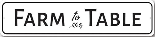 Farm To Table Kitchen Farmhouse Sign, Barn Decor Metal Sign