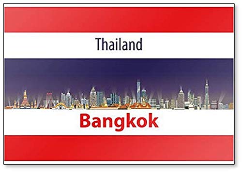 Aimant Frigo Souvenir Bangkok Thaïlande - Photo PVC Rigide 7.8x5.2 Cm - Décoration Magnétique Ville