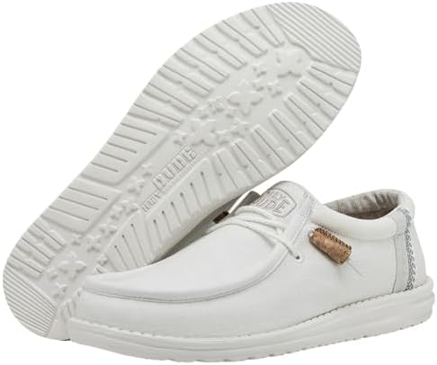Hey Dude Men's Wally Break Stitch White Mows Size 12| Men's Loafers | Men's Slip On Shoes | Comfortable & Light-Weight | Image 2