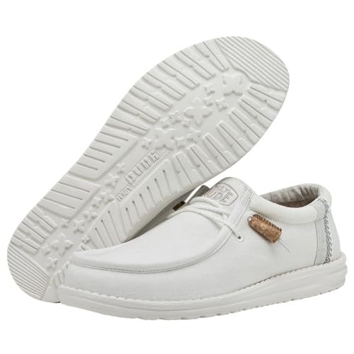 HEYDUDE Men's Wally Linen | Men's Loafers | Men's Slip On Shoes | Comfortable & Light-Weight