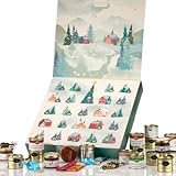 Französischer Delikatessen-Adventskalender mit Feinkost aus dem Périgord. Mit Terrinen, Enten-Paté, edlen Süßigkeiten. Für alle Feinschmecker und Gourmets