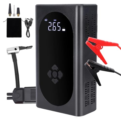 Catálogo de Arrancador de Auto Walmart Top 10. 48 WODHMIEY Arrancador de Bateria de Auto y Compresor Portátil, Inflador de Llantas 150PSI, Detección de Presión, 3 Modos LED y Batería Portátil para Emergencias de Gasolina y...