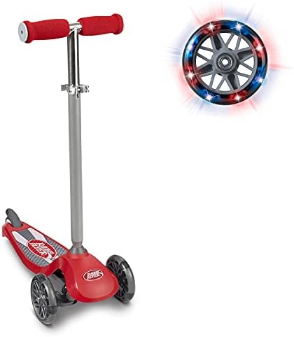 Radio Flyer Lean 'N Glide Scooter with Light Up Wheels, Kids Scooter, Red Kick Scooter, for Ages 3+